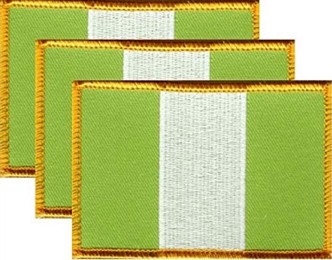 Nigeria Flag Patch Set - Pack of 3 Embroidered Iron On or Sew On Emblems. 3.5" x 2.25"